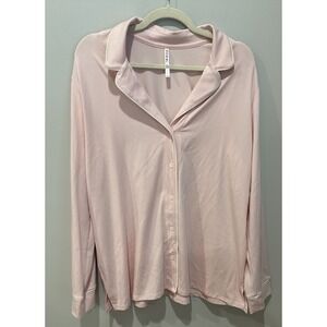 Soma Embraceable Pajama Top XL Pretty Pink Modal Cotton Button Front NWT